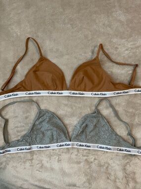 Calvin Klein Brown & Gray Bralette Set